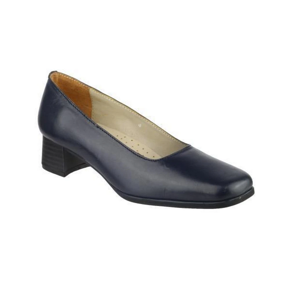 Amblers Walford Ladies Leather Court / Womens Shoes (Navy) - FS218