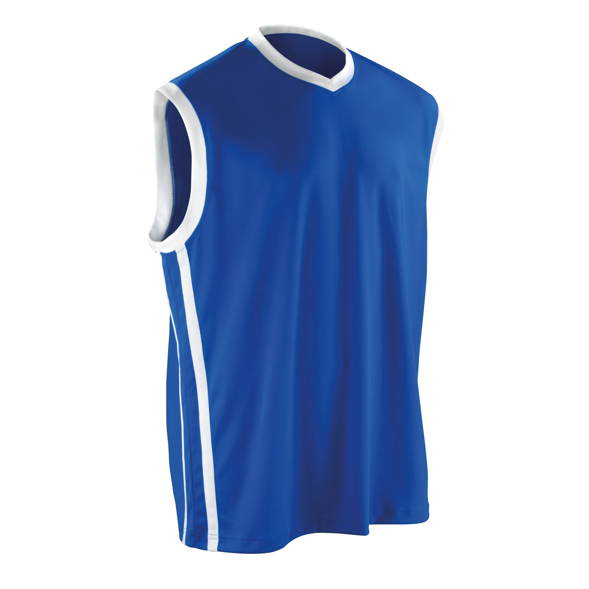 Spiro Mens Basketball Quick Dry Sleeveless Top (Royal / White) - RW4778