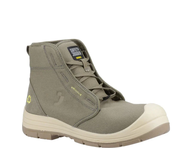 Safety Jogger Mens ECODESERT S1P Mid Cut Safety Boots (Khaki Green) - FS10270