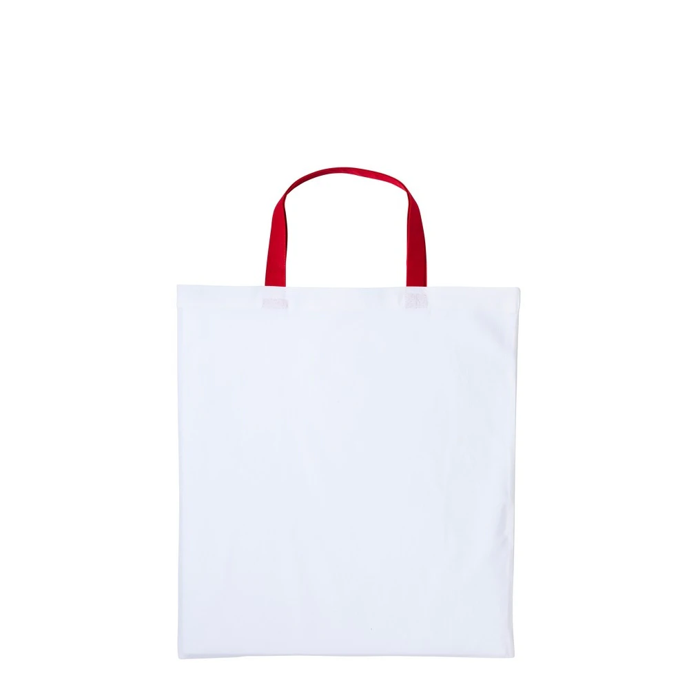 Nutshell Varsity Cotton Shopper Short Handle Tote (White/Red) - RW7155