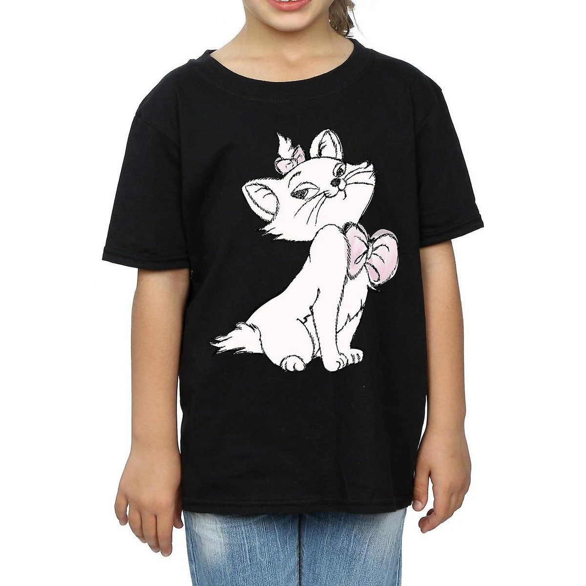 The Aristocats Girls Marie Cotton T-Shirt (Black) - BI506