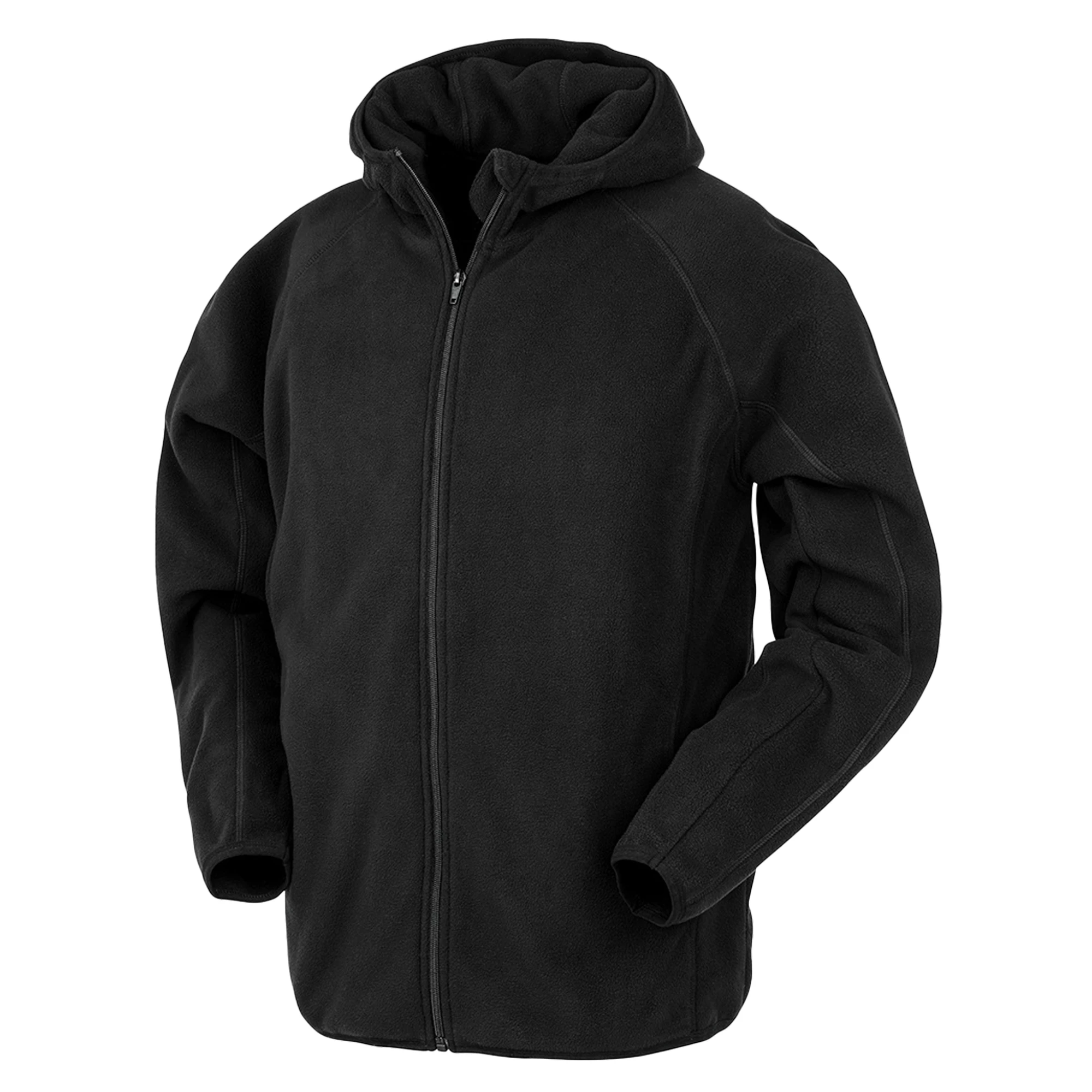 Result Genuine Recycled Mens Micro Hooded Fleece Jacket (Black) - PC4337