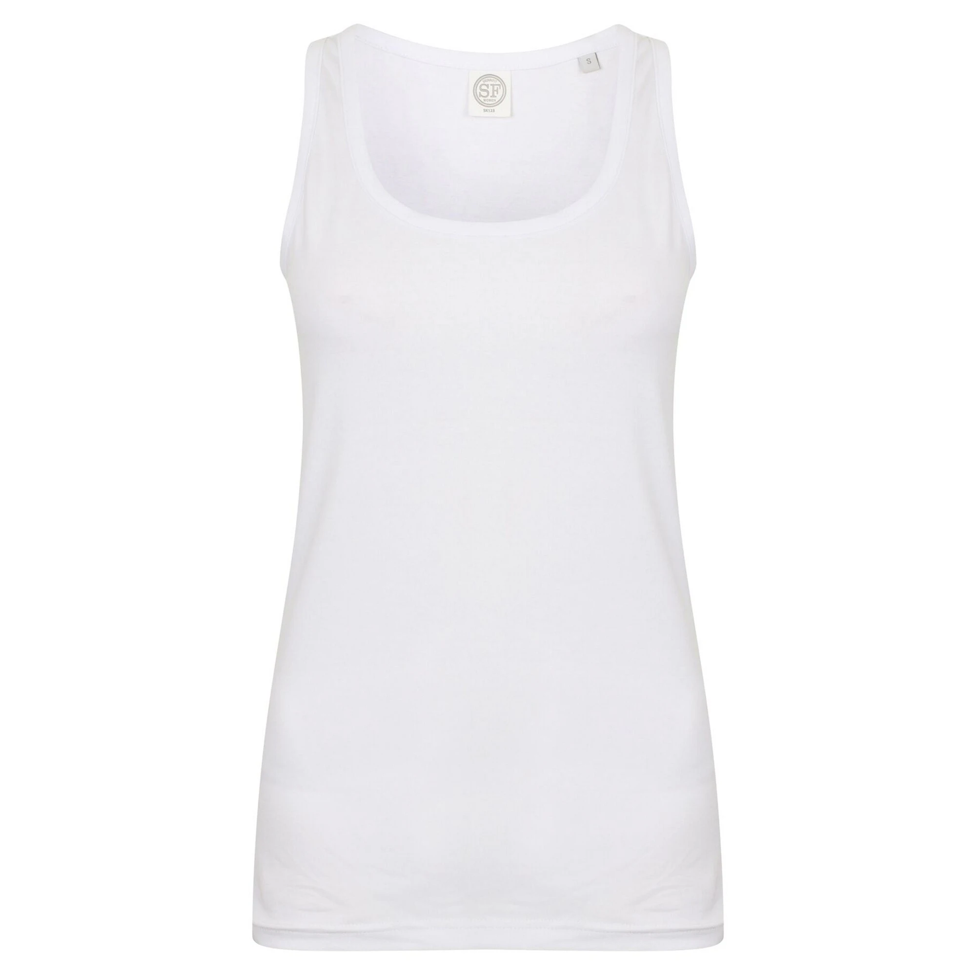 SF Womens Feel Good Stretch Sleeveless Vest (White) - PC3024