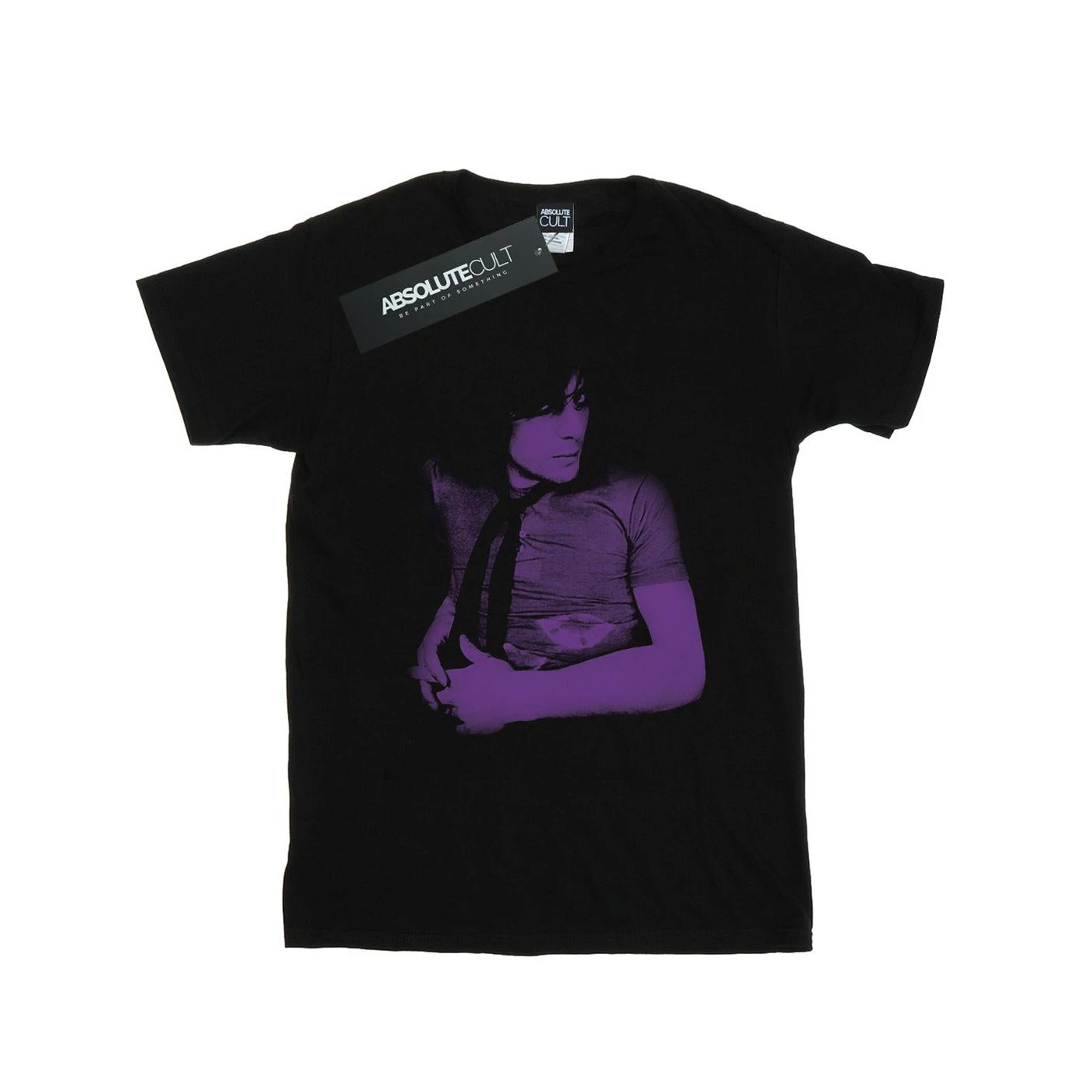 Syd Barrett Womens Violet Portrait Cotton Boyfriend T-Shirt (Black) - BI48993