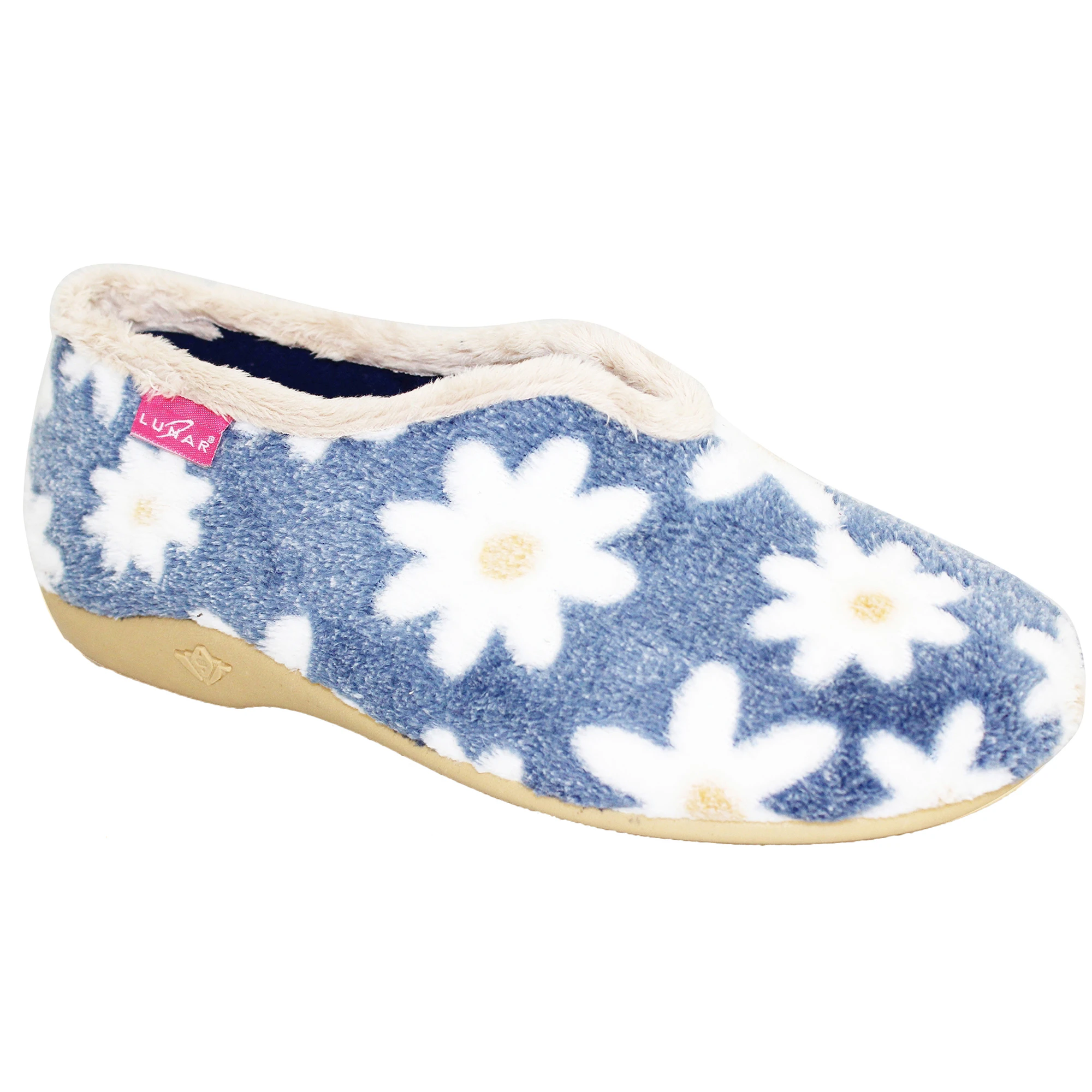 Lunar Womens Daisy Slippers (Blue) - GS244