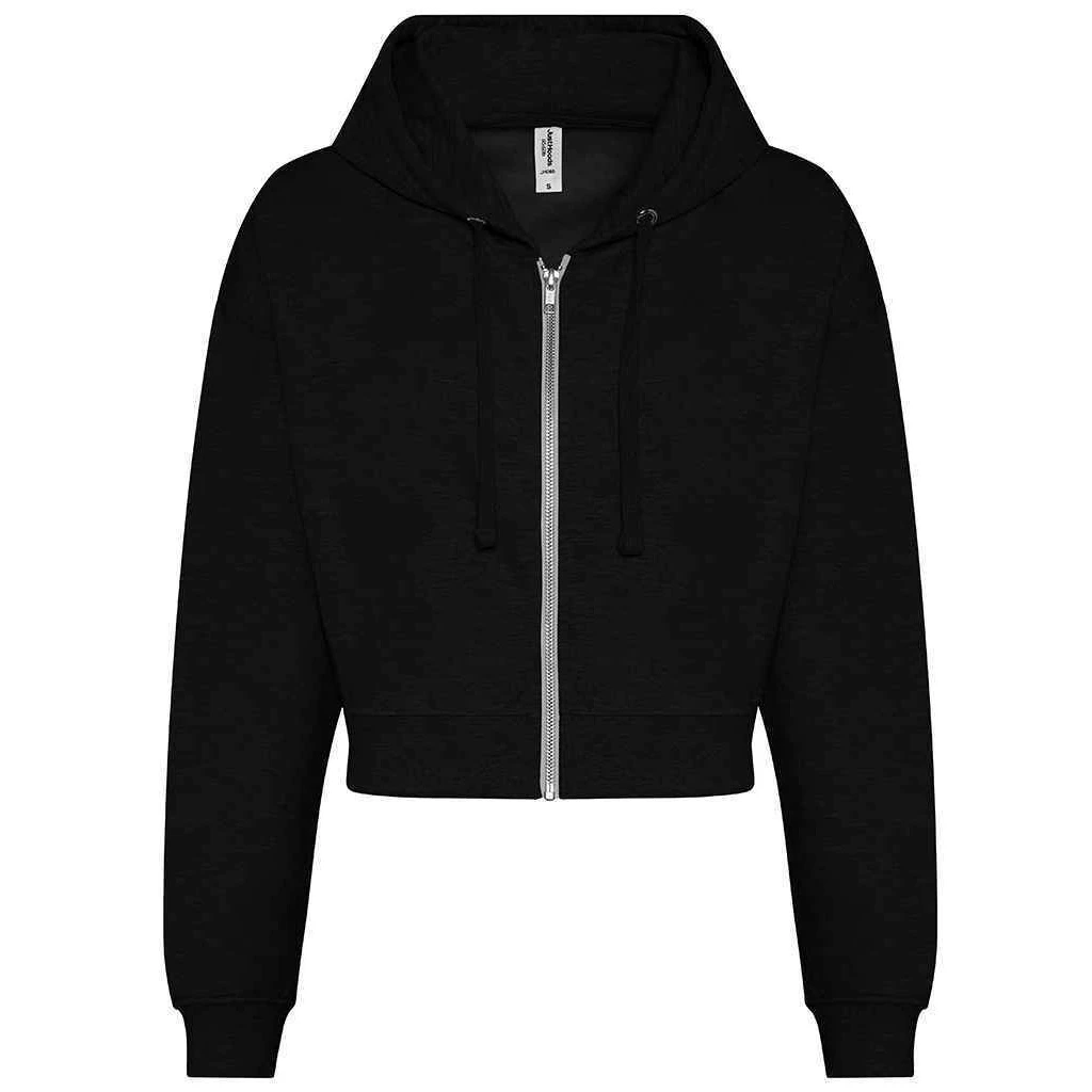 Awdis Womens Cropped Hoodie (Deep Black) - PC4279