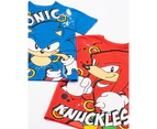 Sonic The Hedgehog Childrens/Kids Character T-Shirt (Pack of 2) (Red/Blue) - NS7163