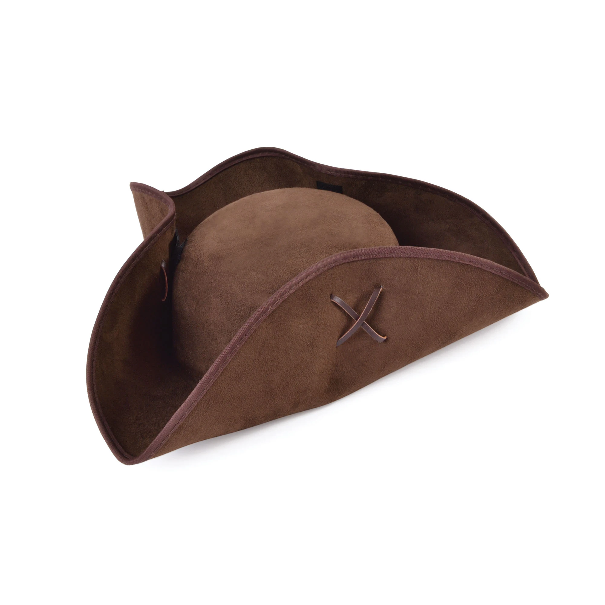 Bristol Novelty Unisex Suede Tricorn Pirate Hat (Brown) - BN2217