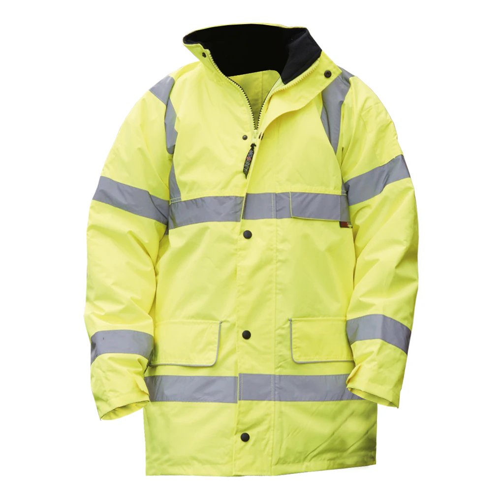 Warrior Mens Nevada High Visibility Safety Jacket (Fluorescent Yellow) - PC212