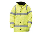 Warrior Mens Nevada High Visibility Safety Jacket (Fluorescent Yellow) - PC212