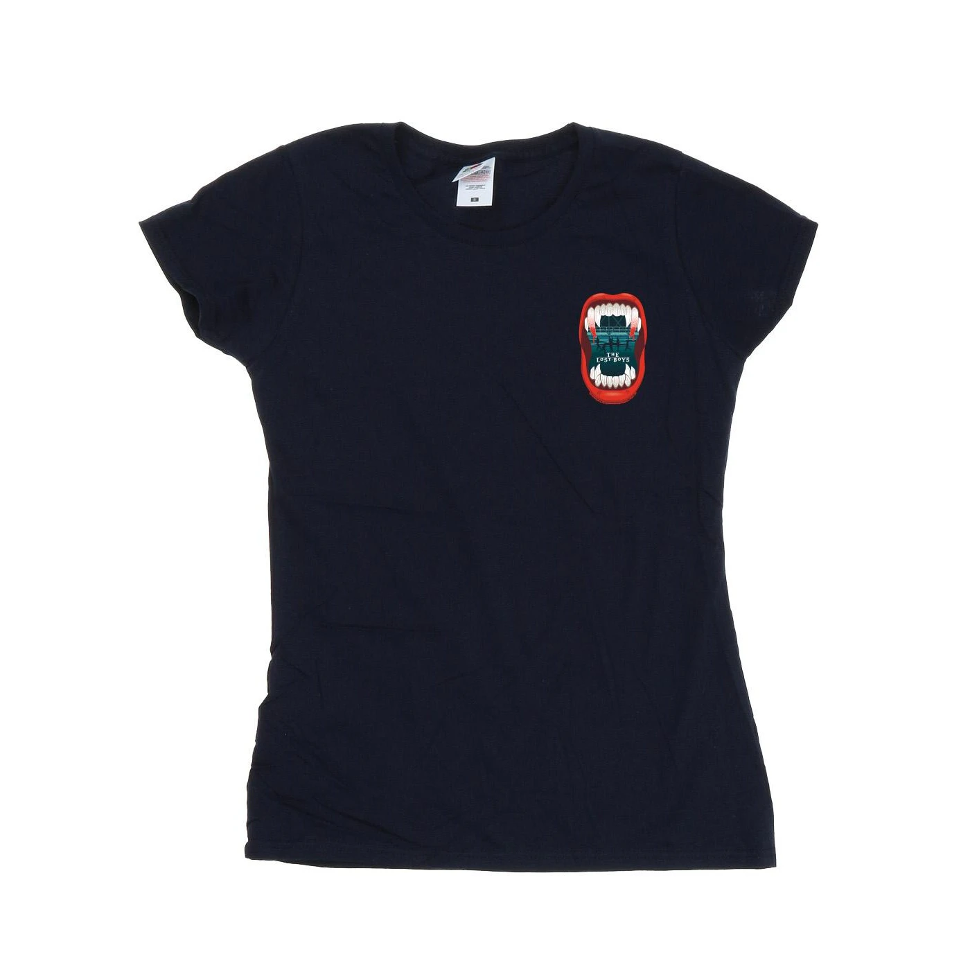 The Lost Boys Womens Teeth Pocket Cotton T-Shirt (Navy Blue) - BI52360