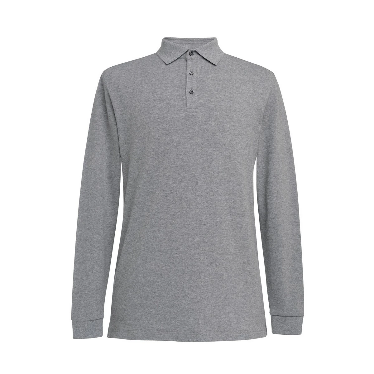 Brook Taverner Mens Frederick Long-Sleeved Polo Shirt (Grey Marl) - PC5850