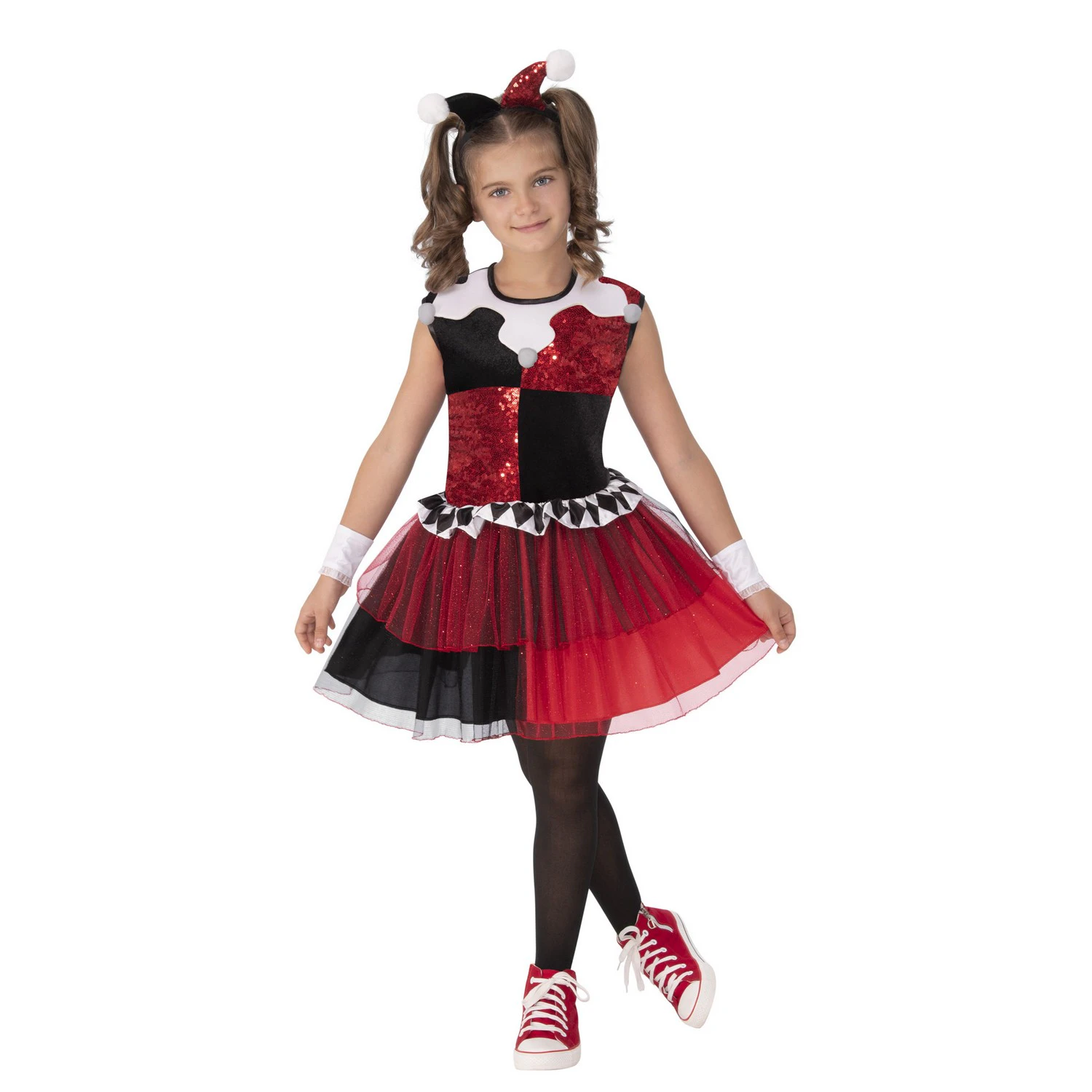 Harley Quinn Girls Costume (Red/Black/White) - BN4836