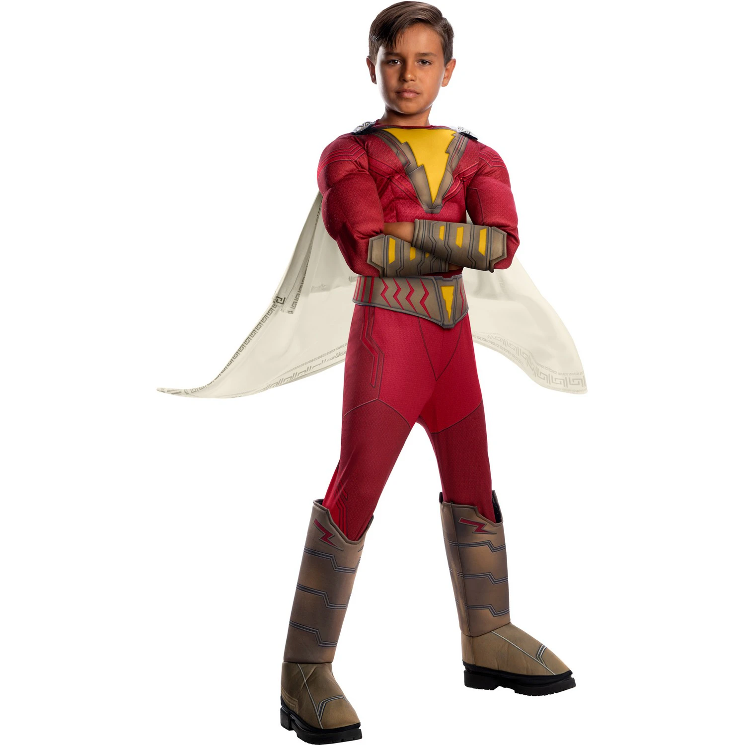 Shazam Childrens/Kids Deluxe Costume (Red/White/Yellow) - BN5036