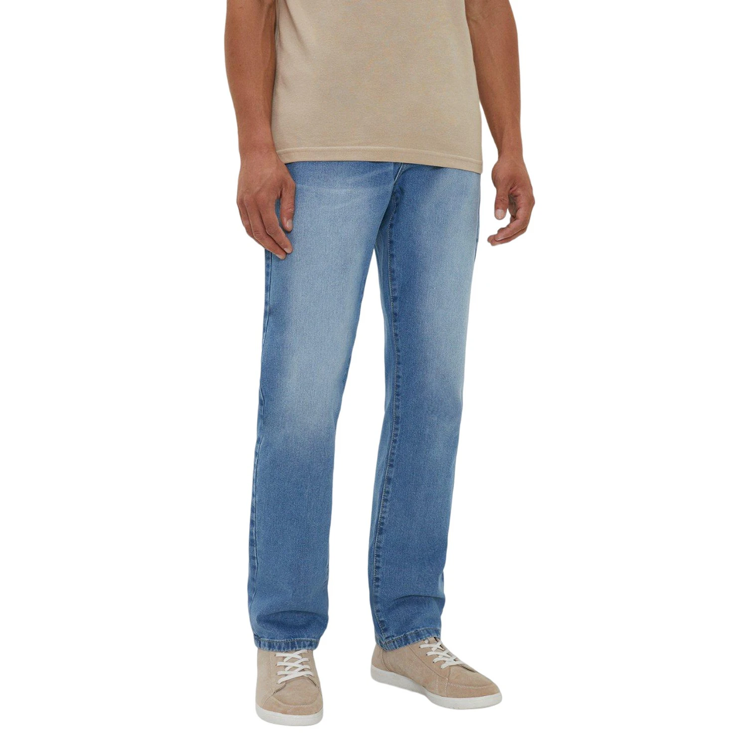 Maine Mens Stone Wash Straight Jeans (Blue) - DH6590