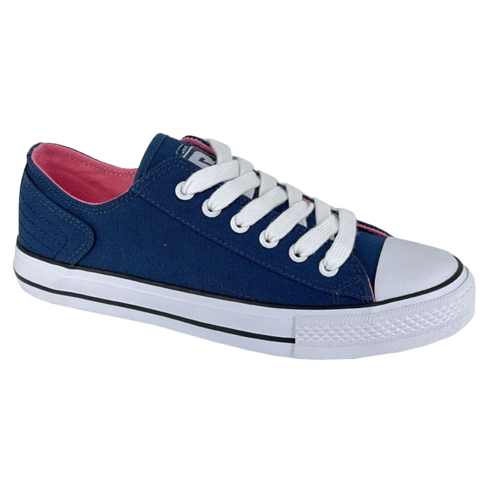 Rdek Womens Washed Canvas Trainers (Navy Blue) - DF2152