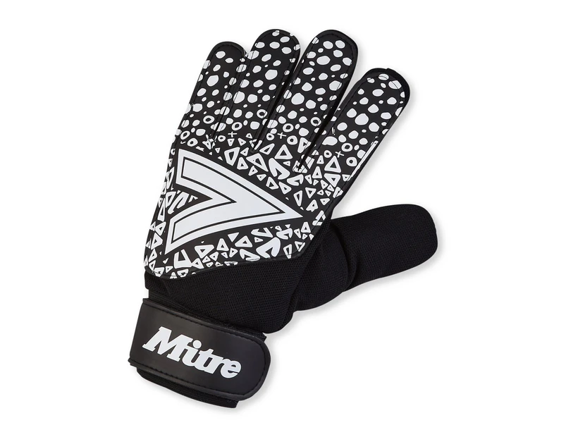 Mitre Unisex Adult Logo Goalkeeper Gloves (Black/White) - CS1977