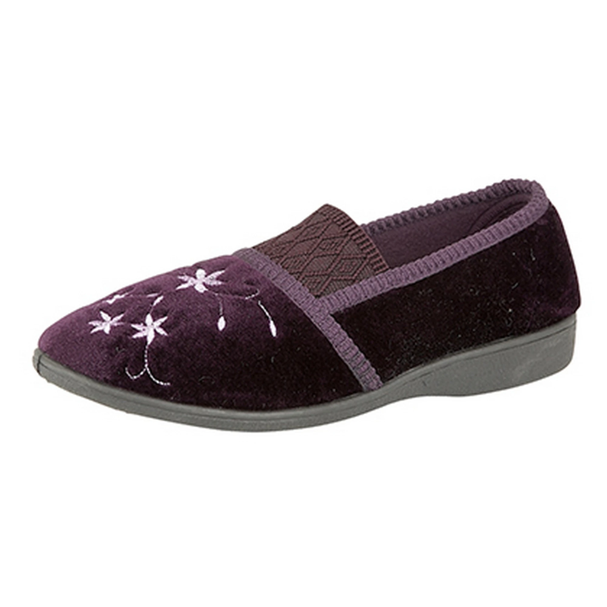 Zedzzz Womens Joanna Embroidered Slippers (Purple) - DF1319