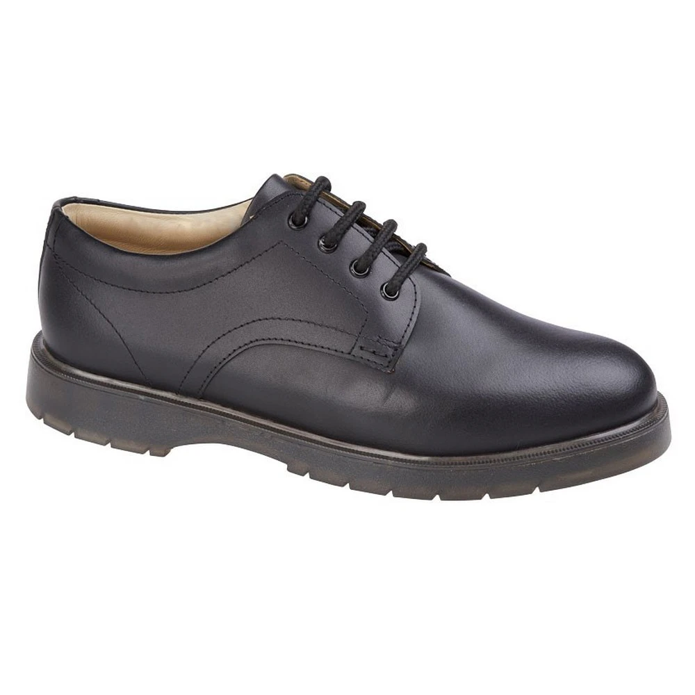 Grafters Mens Waxy Leather Formal Shoes (Black) - DF2234