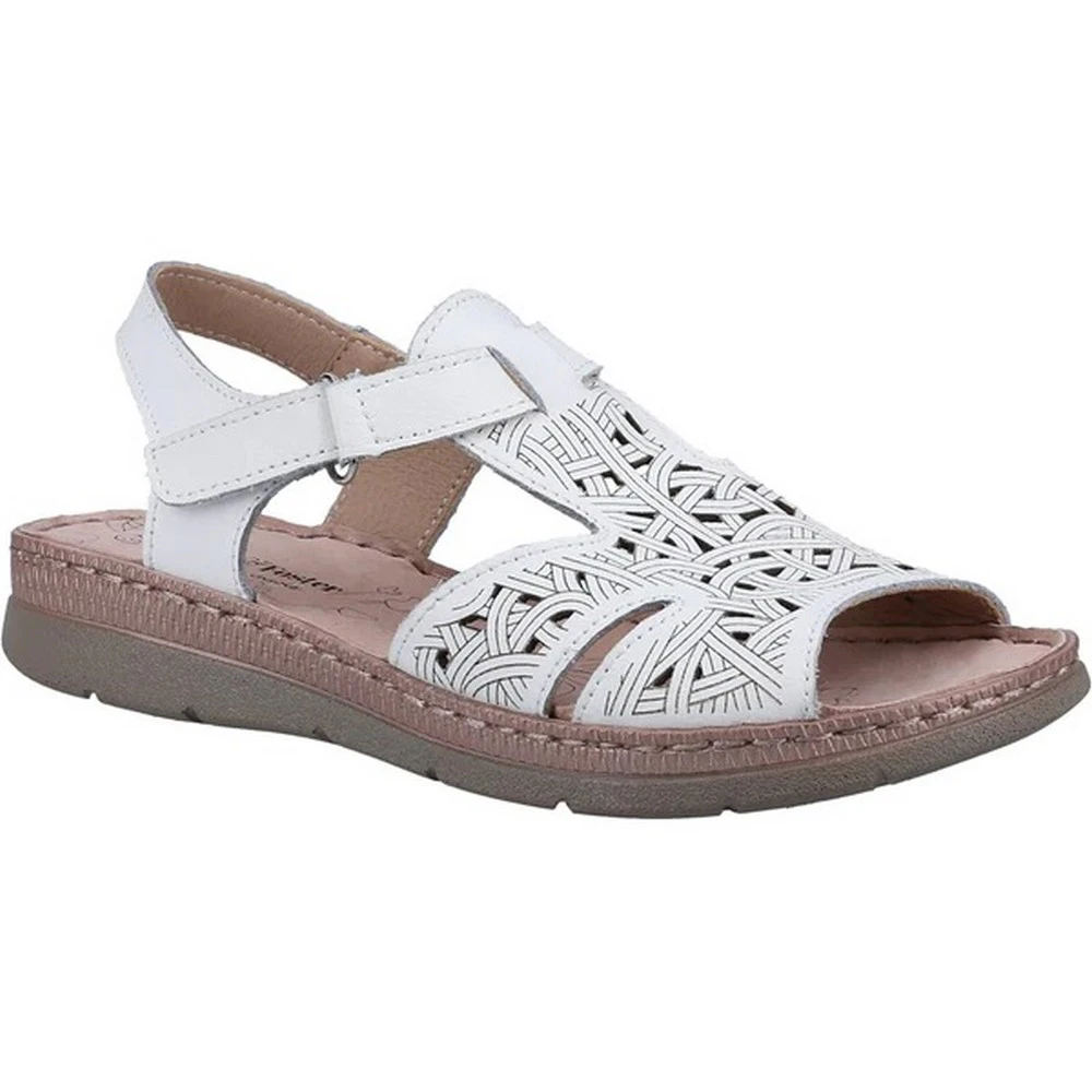 Fleet & Foster Womens Ruth Leather Sandals (White) - FS9824