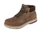 Route 21 Mens Eyelets Ankle Boots (Brown) - DF2085