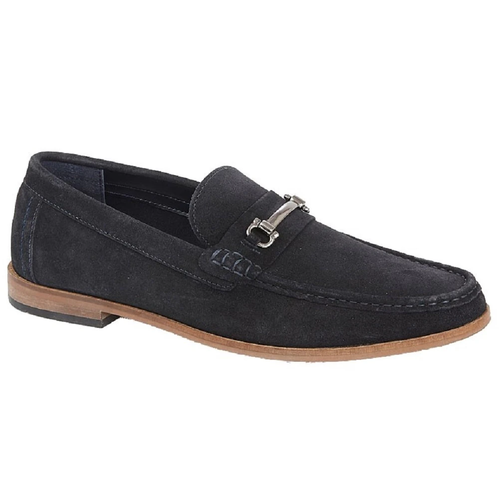 Roamers Mens Suede Slip-on Casual Shoes (Navy) - DF1944