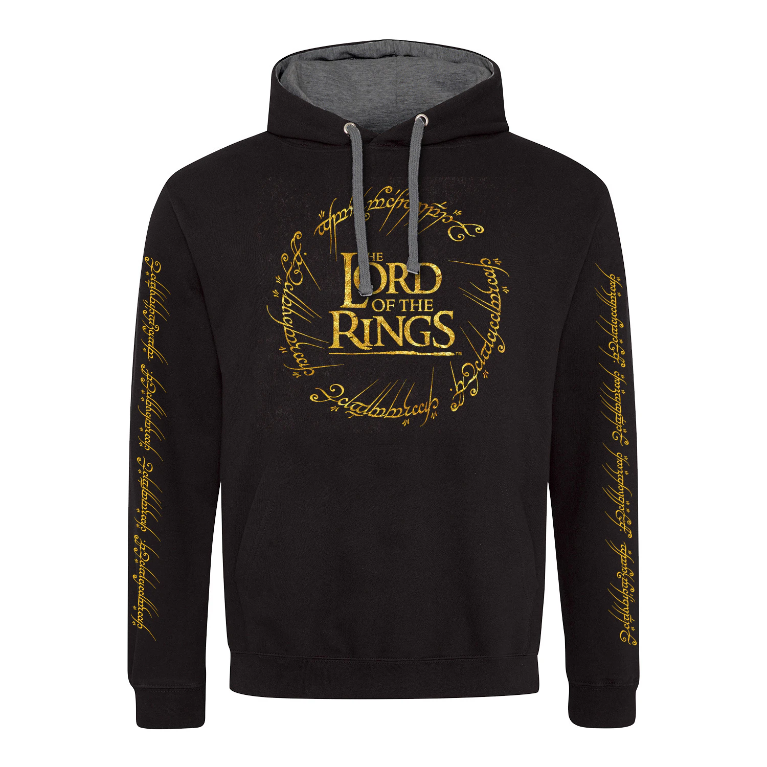 Lord Of The Rings Unisex Adult Gold Foil Hoodie (Black) - HE796