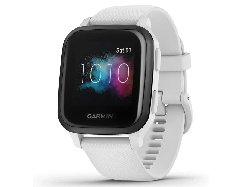 Garmin 40.6mm Venu Sq Music Edition Silicone Smart Watch - Slate/White