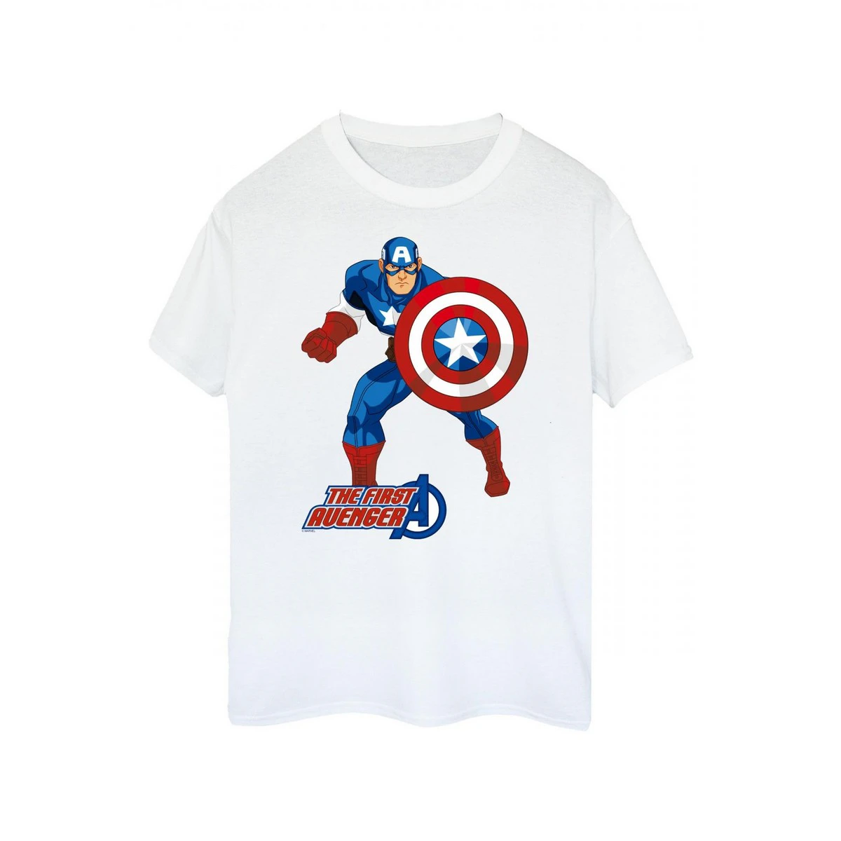 Captain America Womens The First Avenger T-Shirt (White) - BI352