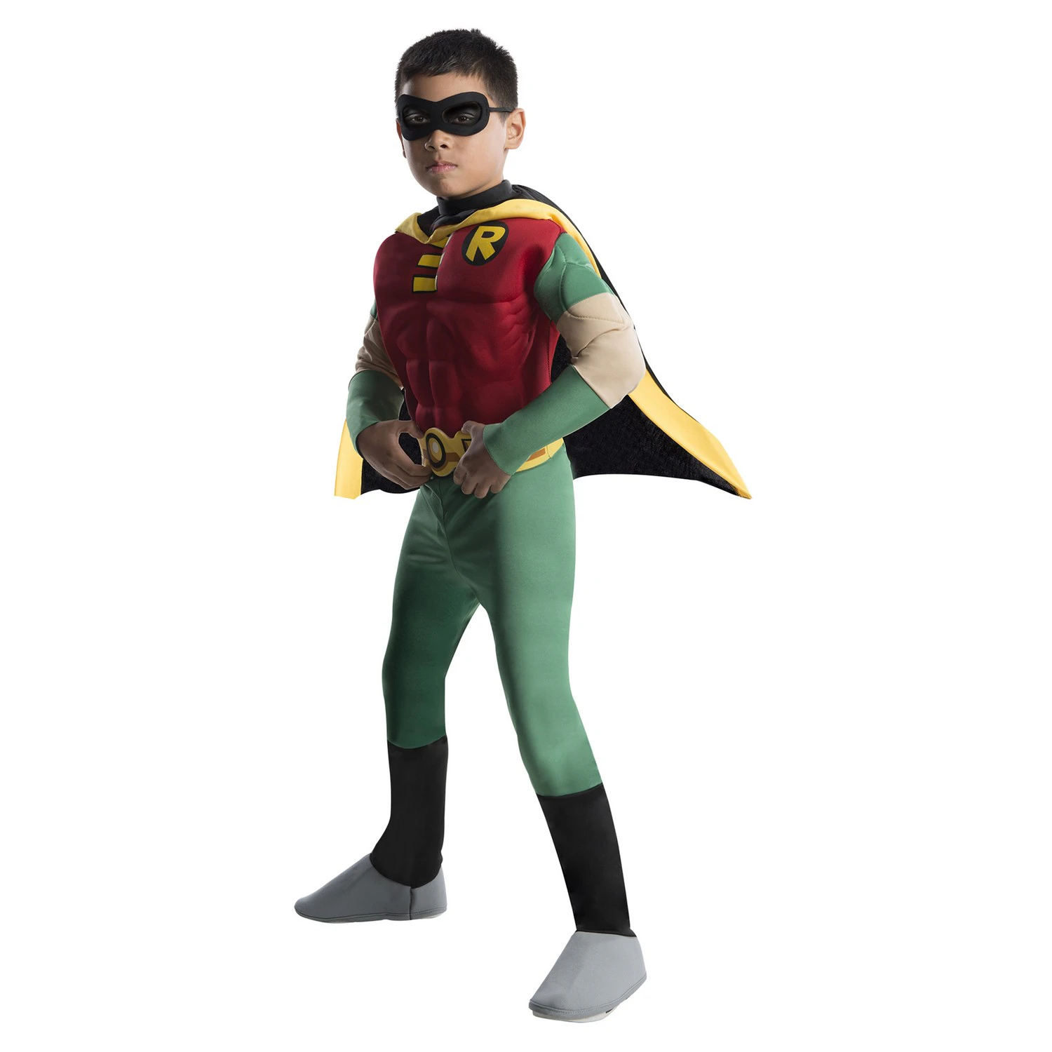 Teen Titans Boys Deluxe Robin Costume (Green/Red/Yellow) - BN5483