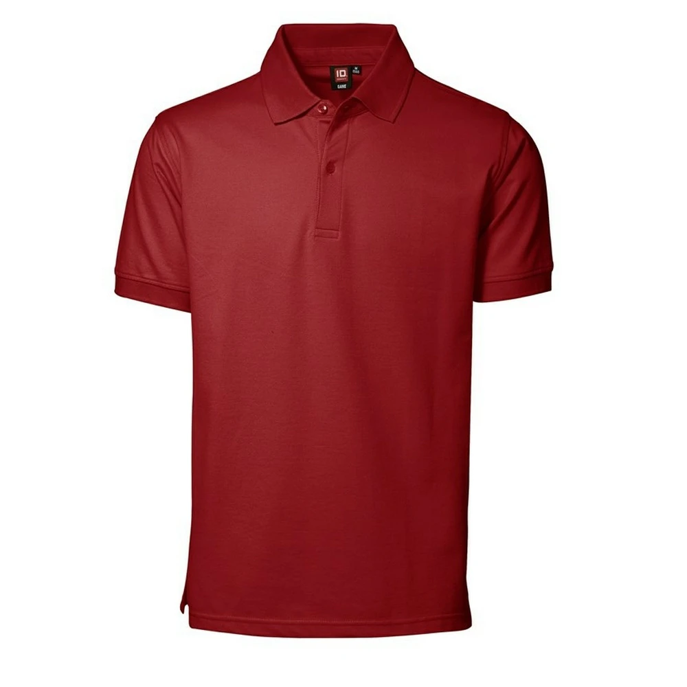 ID Mens Pique Short Sleeve Regular Fitting Polo Shirt (Red) - ID184