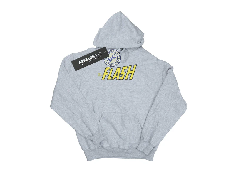 DC Comics Girls Flash Crackle Logo Hoodie (Sports Grey) - BI6239