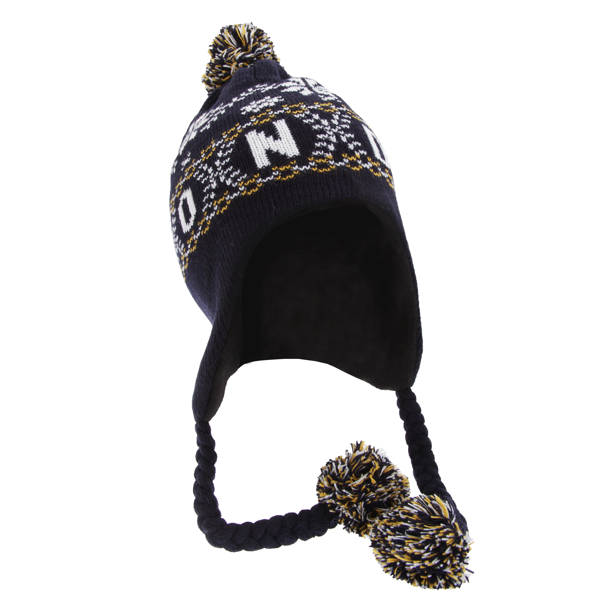 Unisex Fairisle Pattern London Peruvian Winter Hat (Navy) - HA389