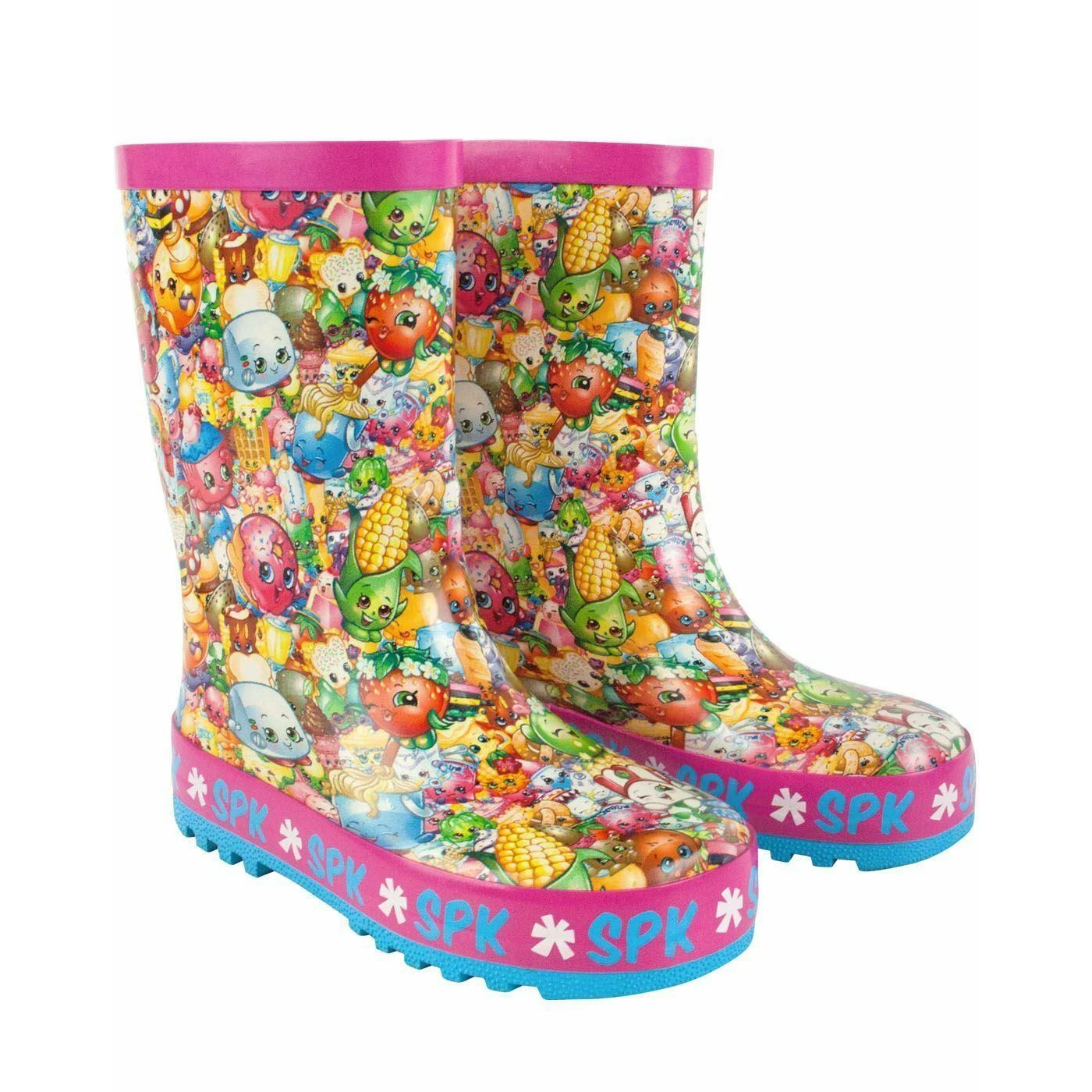 Shopkins Girls All-Over Print Wellington Boots (Pink/Blue) - NS7297