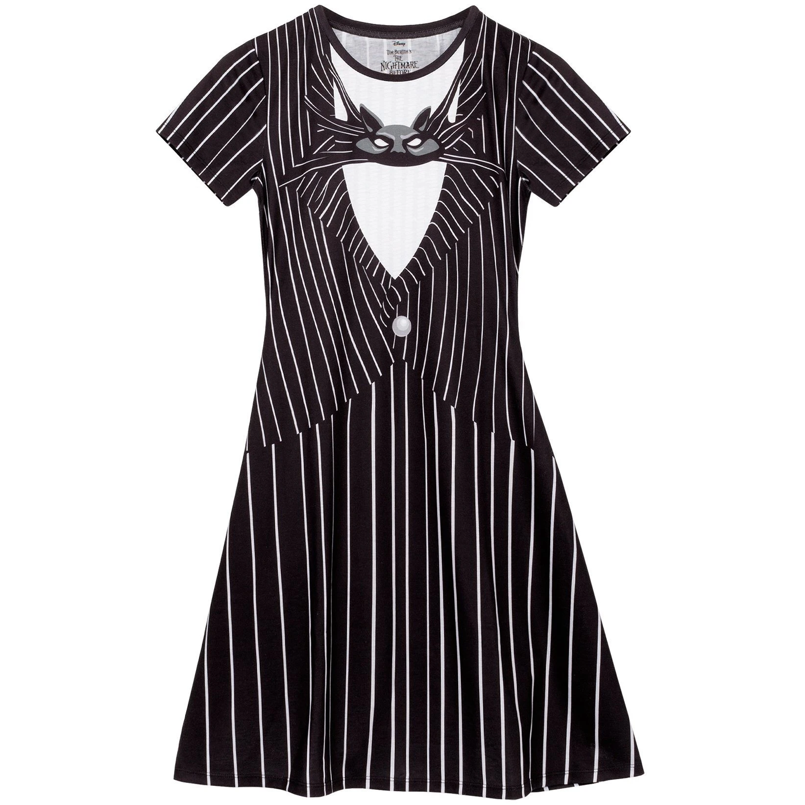 Nightmare Before Christmas Womens Jack Skellington Dress (Black/White) - NS5603