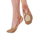 Silky Dance Girls Leather Contemporary Half Shoes (Natural) - LW527
