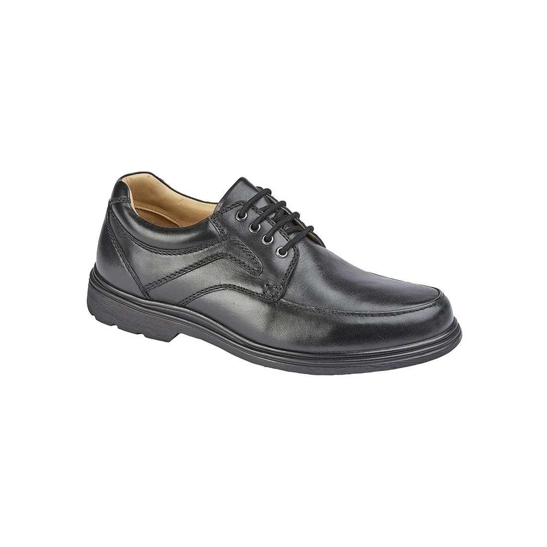 Roamers Mens Leather Shoes (Black) - DF2041