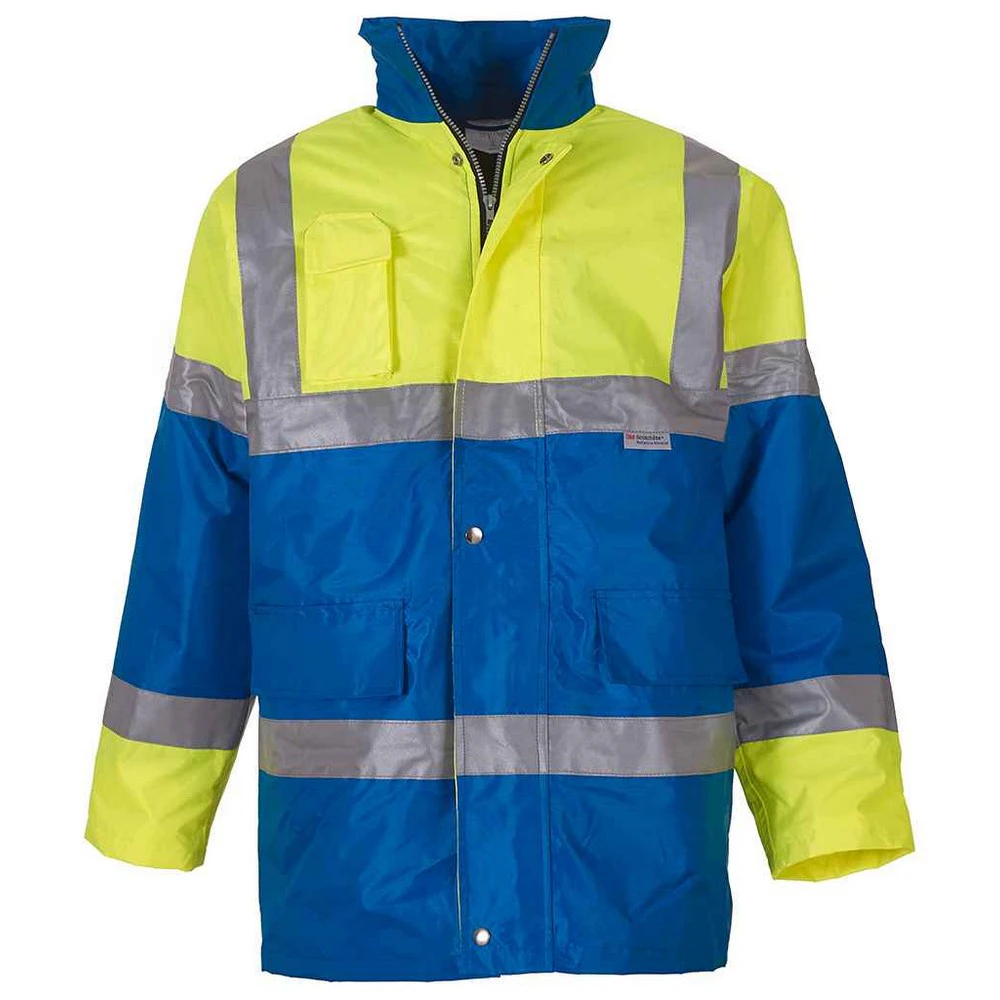 Yoko Unisex Adult Contrast Hi-Vis Jacket (Yellow/Royal Blue) - PC6683