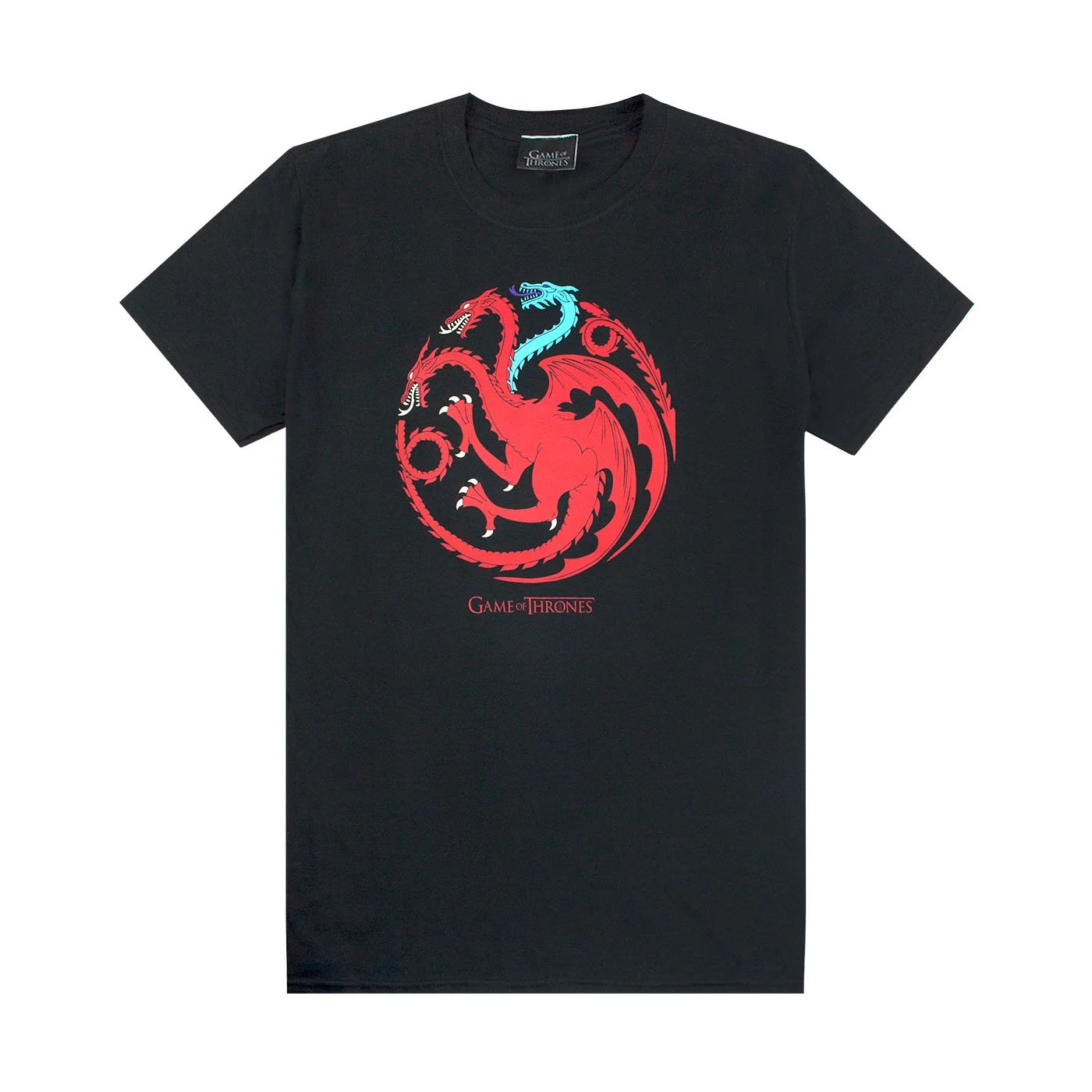 Game of Thrones Mens Ice and Fire Dragons Emblem T-Shirt (Black) - NS5288