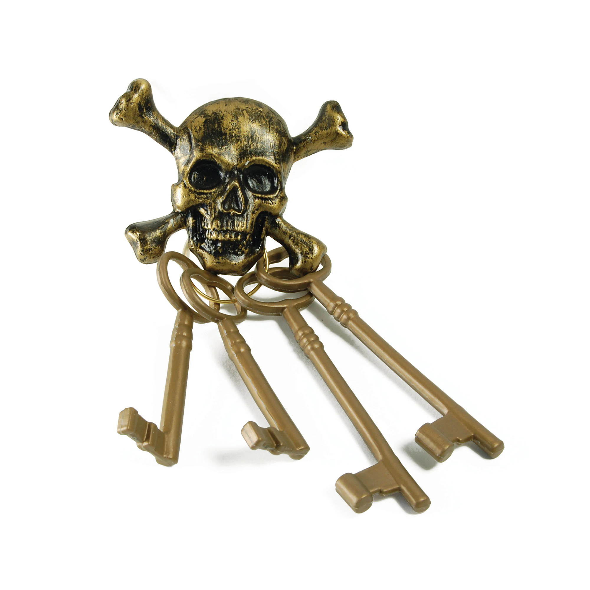 Bristol Novelty Skull And Crossbones Plastic Toy Pirate Keys (Gold) - BN2235