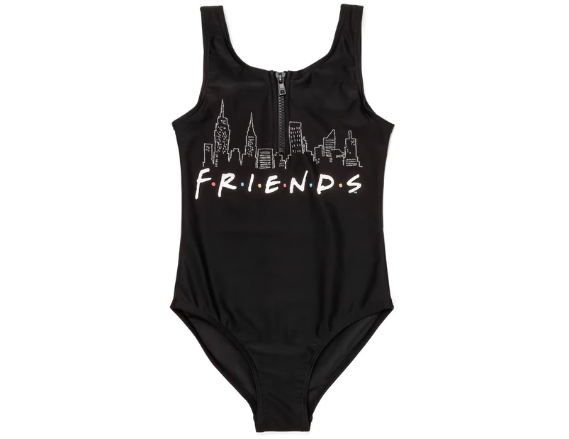 Friends Girls Sunsafe One Piece Swimsuit (Black) - NS6228