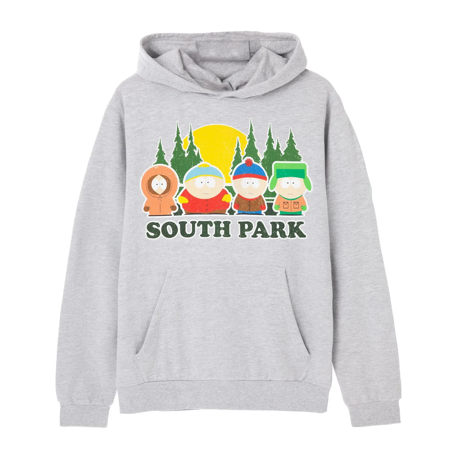 South Park Mens Lineup Hoodie (Grey Marl) - NS7663