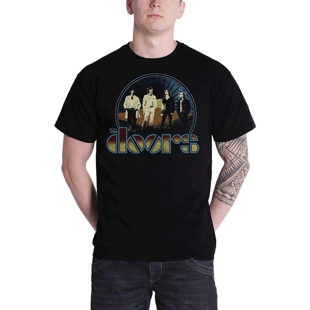 The Doors Unisex Adult Vintage Field Cotton T-Shirt (Black) - RO6287