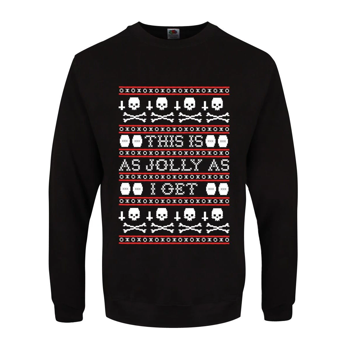 Grindstore Mens This Is As Jolly As I Get Christmas Jumper (Black) - GR1919