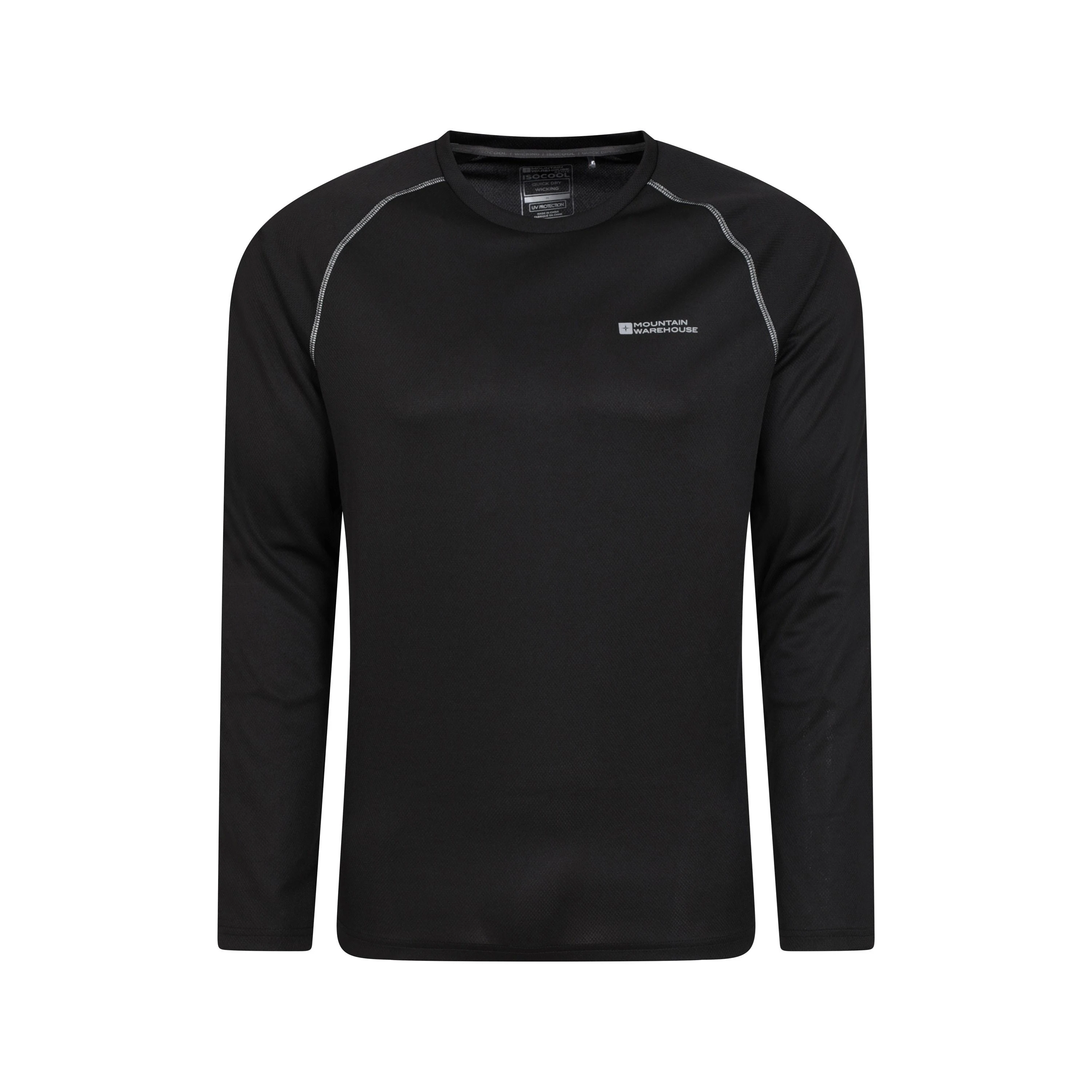 Mountain Warehouse Mens Endurance Long-Sleeved T-Shirt (Jet Black) - MW111