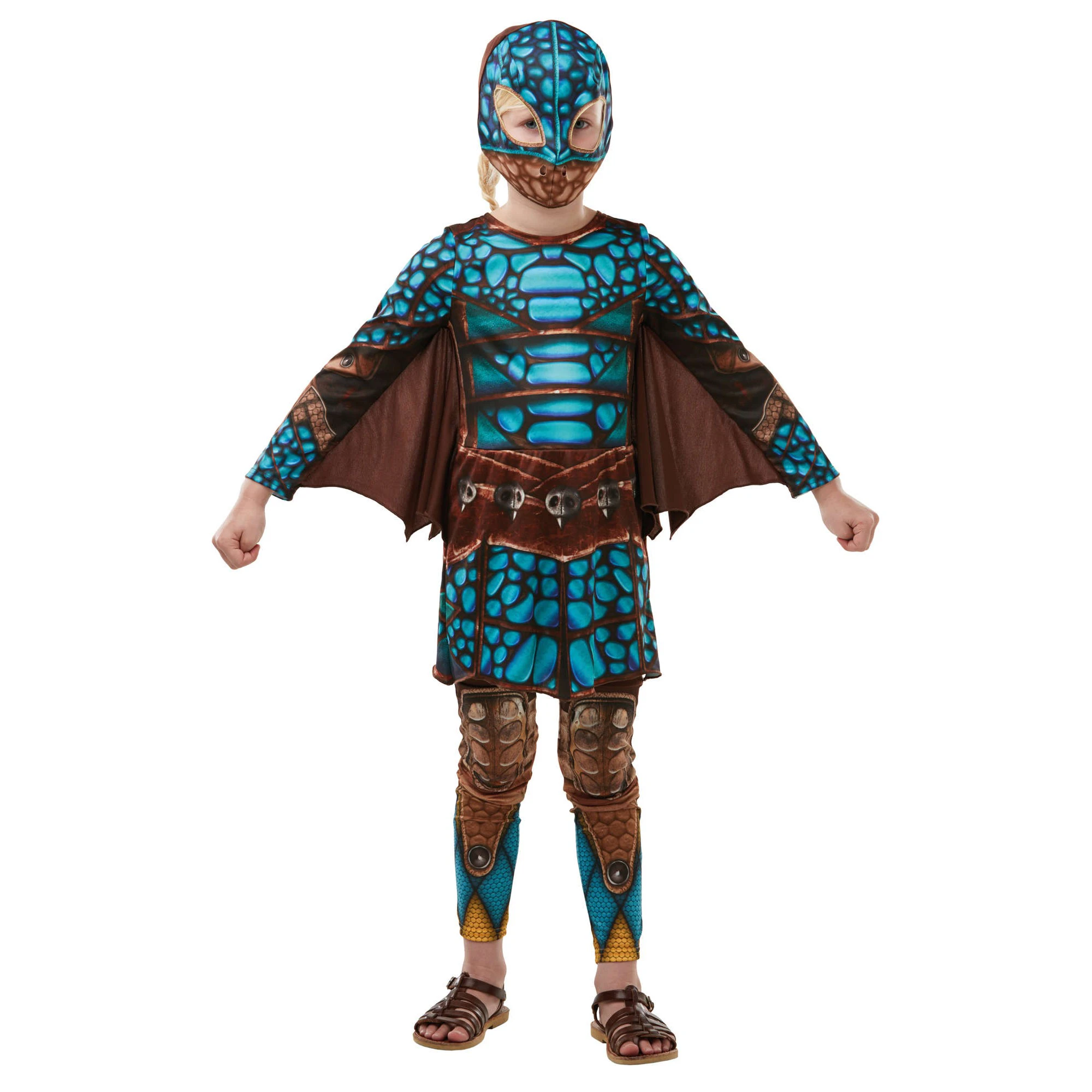 How To Train Your Dragon Girls Deluxe Astrid Battlesuit Costume (Blue/Brown) - BN4662