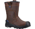 Amblers Mens AS983C Conqueror Rigger Grain Leather Safety Boots (Brown) - FS10271