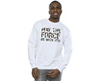 Star Wars Mens May The Force Infill Sweatshirt (White) - BI46005