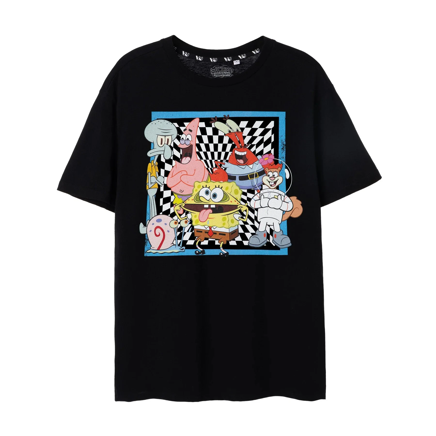 SpongeBob SquarePants Mens Group Shot Short-Sleeved T-Shirt (Black) - NS7413