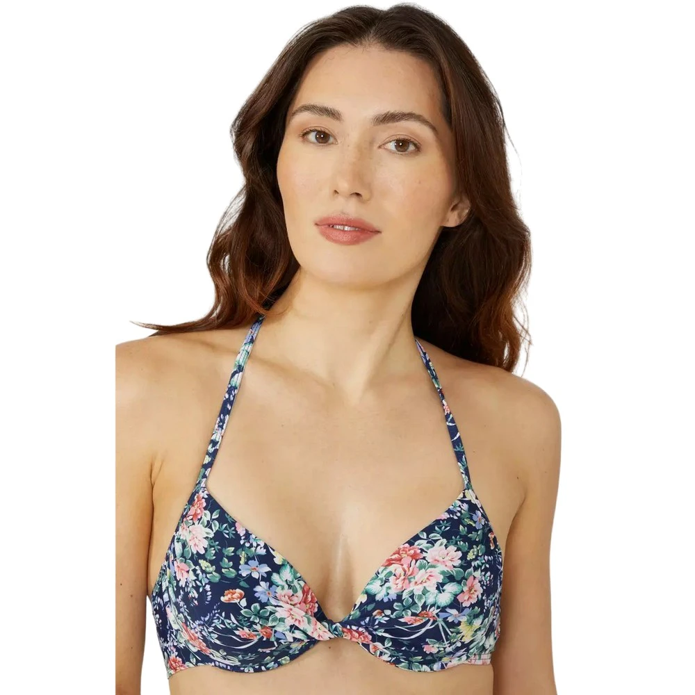 Debenhams Womens Floral Underwired Bikini Top (Navy) - DH5806